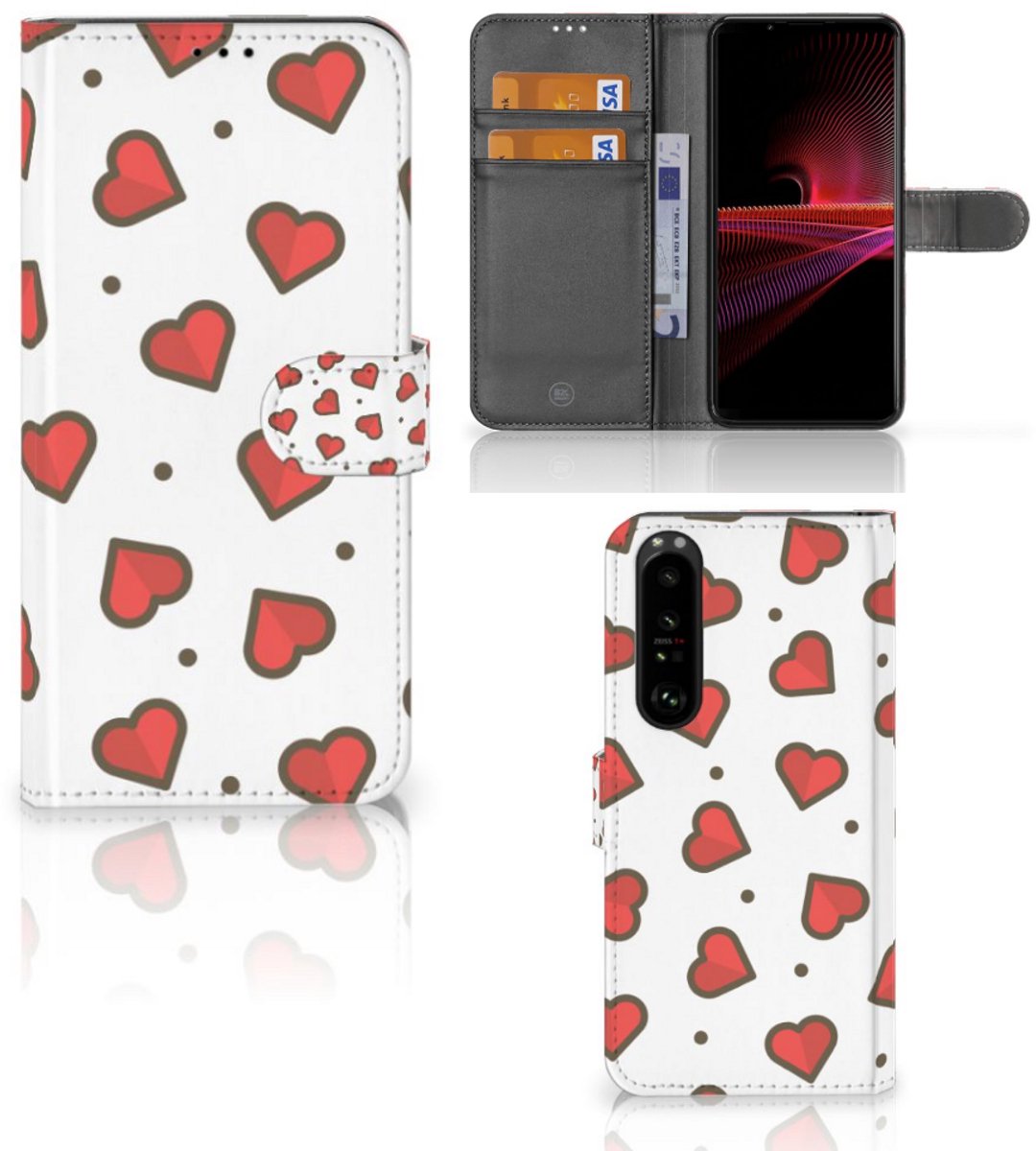 Sony Xperia 1 III Telefoon Hoesje Hearts