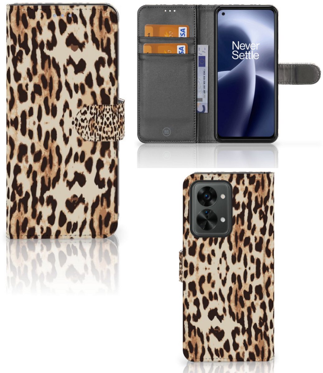 OnePlus Nord 2T Telefoonhoesje met Pasjes Leopard