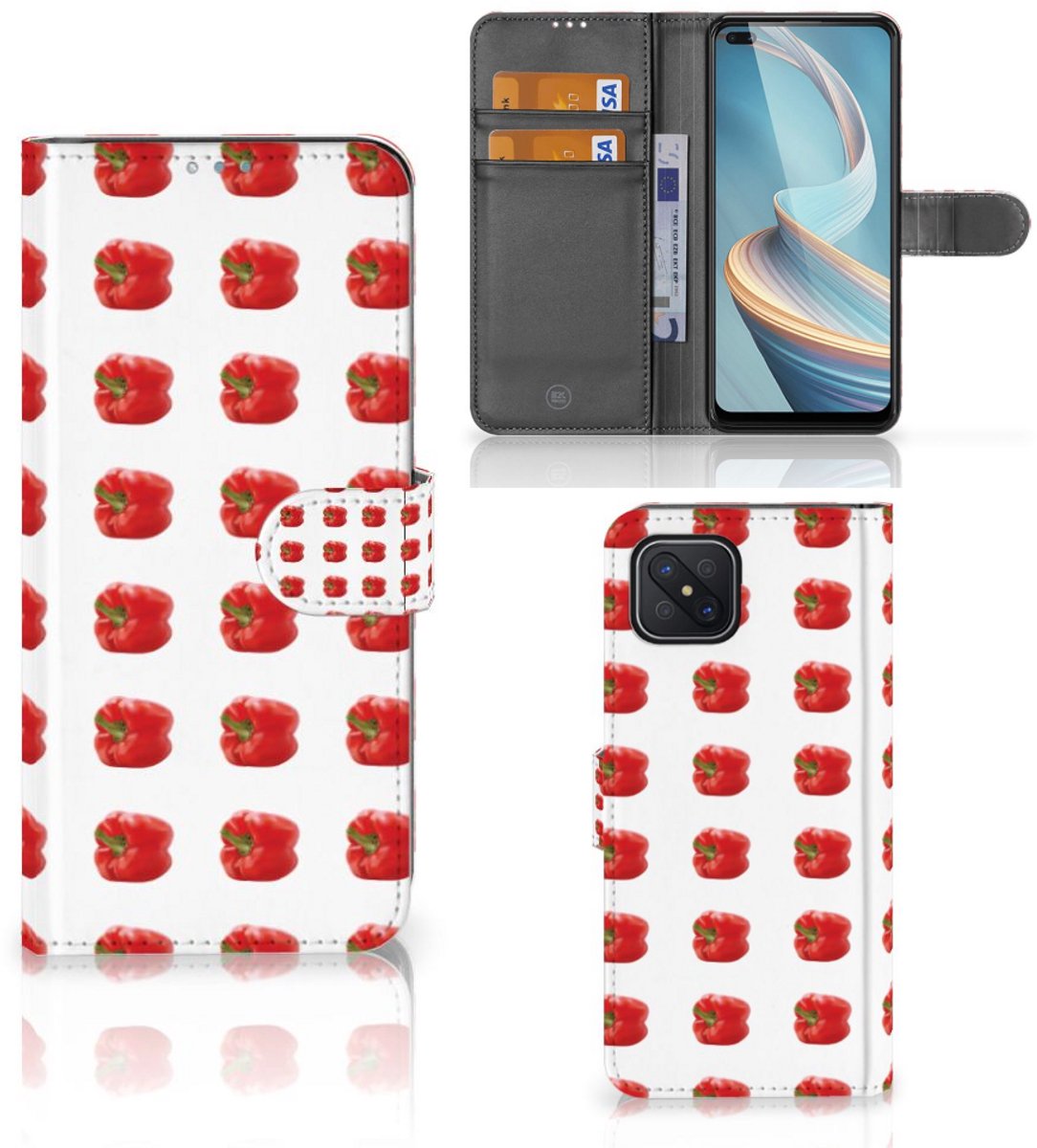 OPPO Reno4 Z Book Cover Paprika Red