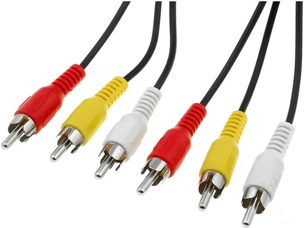 Cinch-kabel 3 m - 3x RCA stekker naar 3x RCA stekker - audio video verbindingskabel voor stereo apparatuur
