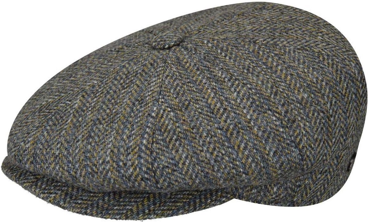 Uniseks Platte Dop met Herringbone Stripe