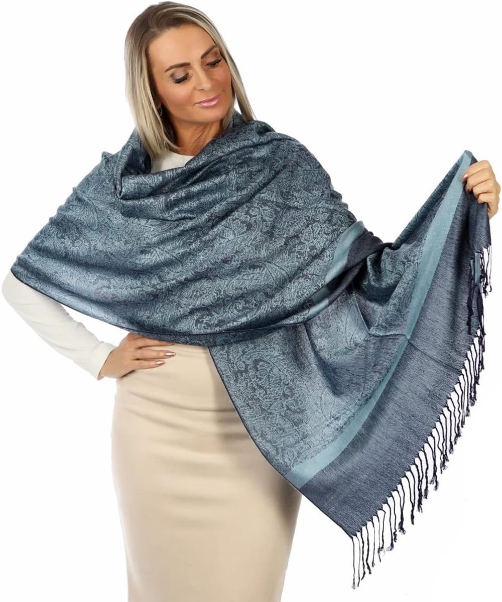 Zachte en Lichtgewicht Pashmina Sjaal met Paisley Motief voor Dames en Heren - 200x70 cm - Ideaal voor Elke Gelegenheid