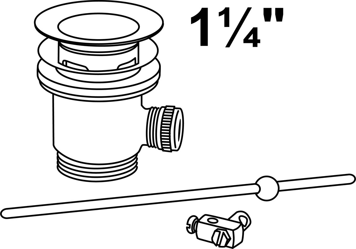KIRCHHOFF Trekstang set, mat zwart, 1 1/4", voor wastafel