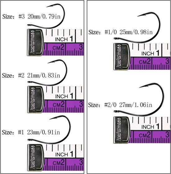 50/100/250/500 stuks Vistuigen Set - Offset Worm Haken voor Dropshot Vissen — afbeelding 5