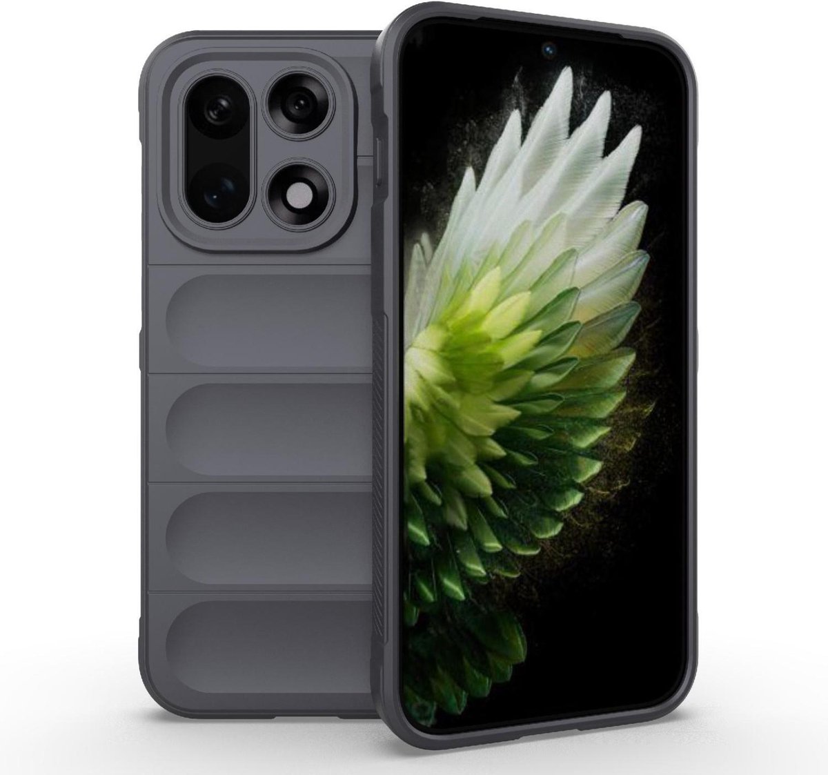 Mobigear Hoesje geschikt voor OnePlus 15 Telefoonhoesje Flexibel TPU | Mobigear Bumpy Backcover | 15 Case | Back Cover - Grijs