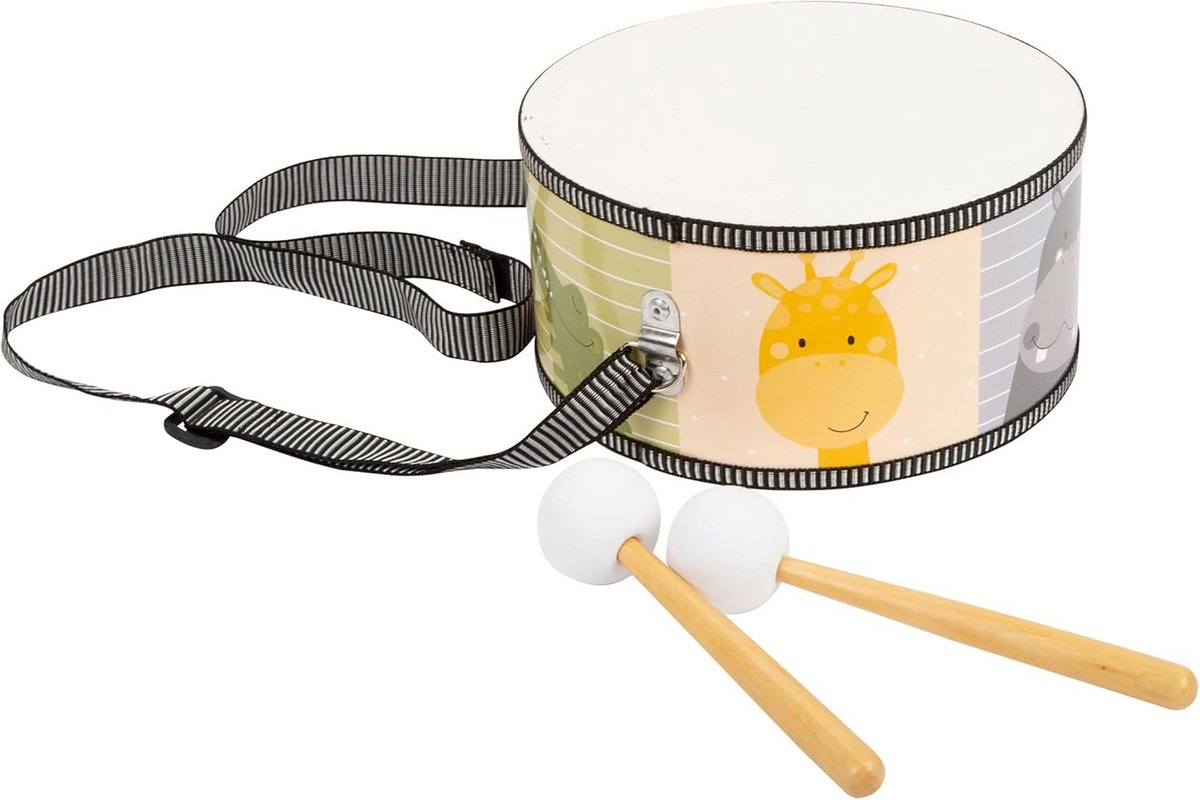 Kleurrijke Trommel voor Kinderen - Safari Motieven en Houten Sticks