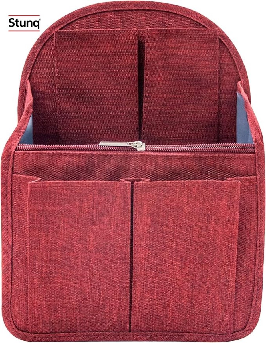 Nylon tasorganizer met meerdere vakken - Universele inzet voor rugzakken en tassen - Rood