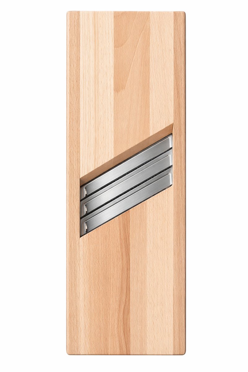 Natuurlijker leven - Houten Mandoline - Koolsnijder - 3 Roestvrijstalen Messen - 45 x 15 cm