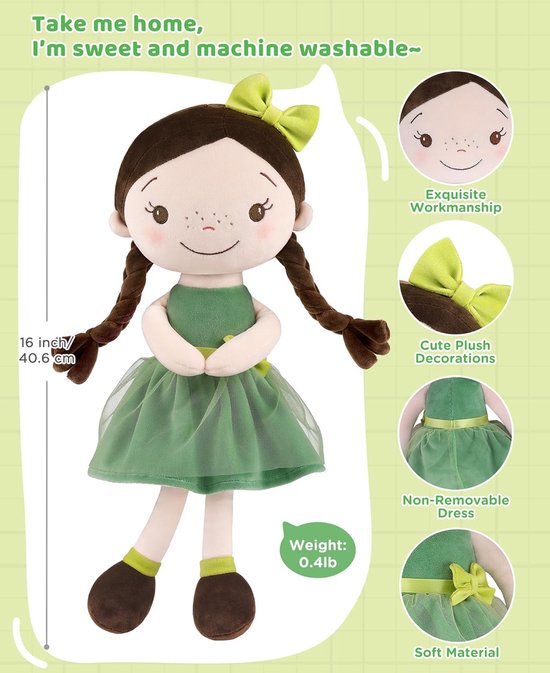 Zachte Stoffen Pop 40 cm - Beschermengel Doopcadeau voor Baby's - Knuffeldier voor Kinderen van 3-5 Jaar — afbeelding 3
