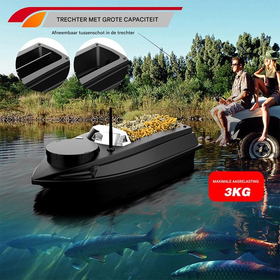 GPS Voerboot 800m 3kg Laad - 9 Visplekken 180 Punten - Dubbele Motor 15km/u - Automatische Cruise/Terugkeer - Koersherstellling - Elektronische Omheining - 20000mAh Accu — afbeelding 5