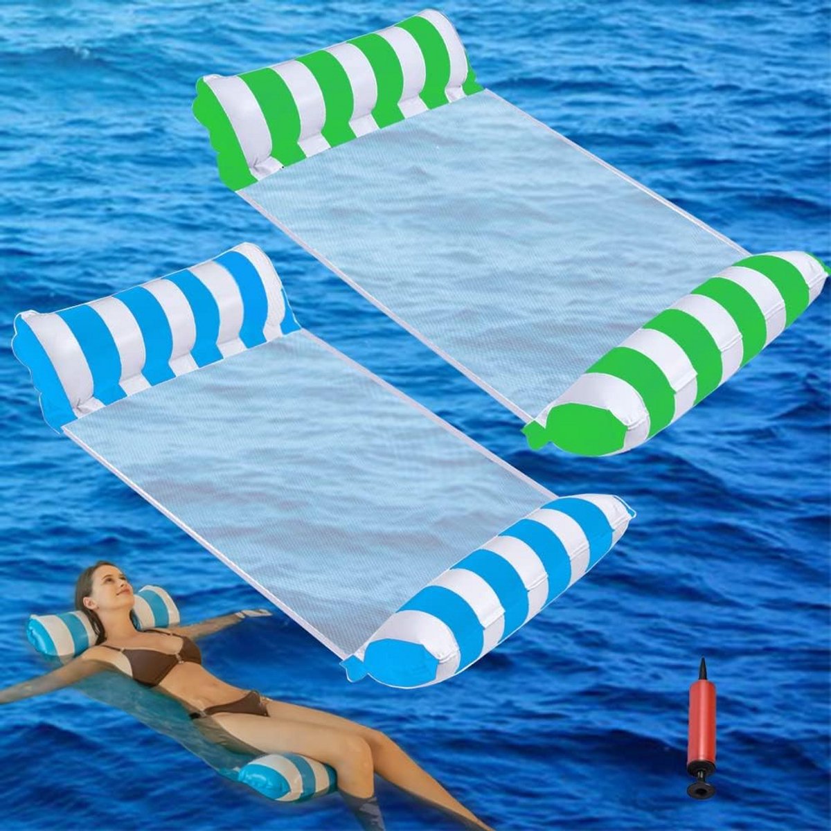 Opblaasbare hangmat voor volwassenen - Ideaal voor zwembad en strand