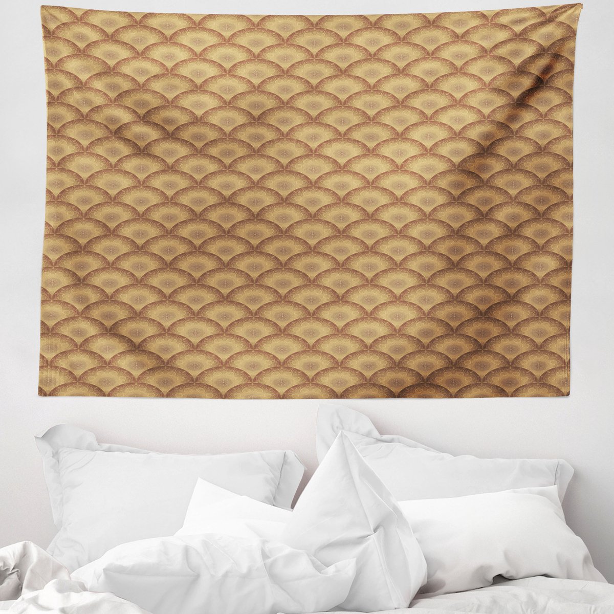 ABAKUHAUS Etnisch Wandtapijt, Oud-Oosters Damast, 150 x 110 cm, Lichtroodhout Zandbruin Lichtrood zandbruin