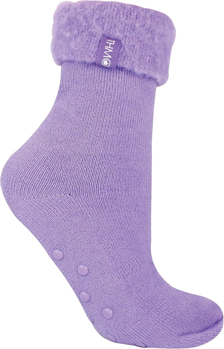Warme Fleece Bedsokken voor Dames met Handgrepen en Antislip Grip