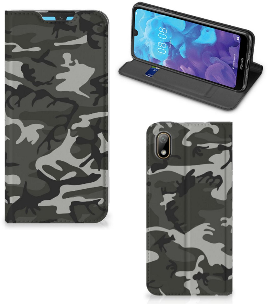 Book Case voor Huawei Y5 (2019) Hoesje met Magneet Army Light