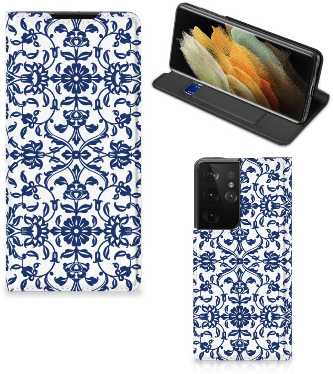 Samsung Galaxy S21 Ultra Smart Cover Flower Blue