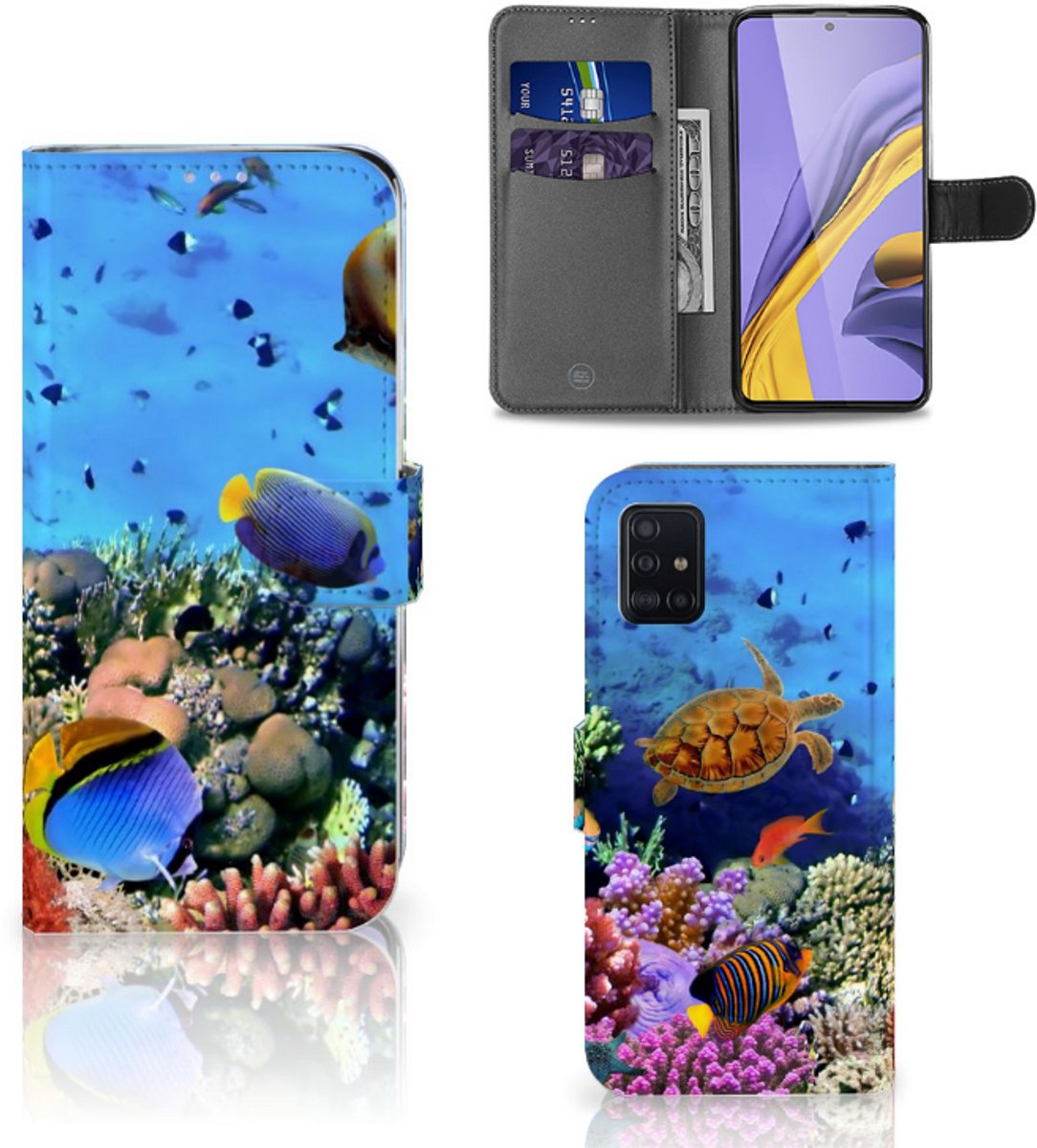 Samsung Galaxy A51 Telefoonhoesje met Pasjes Vissen