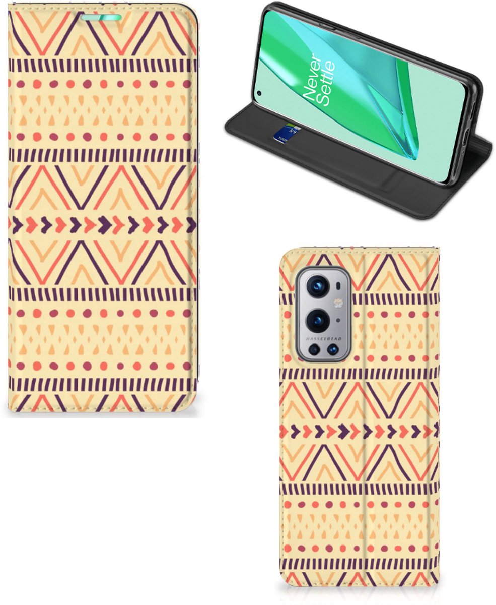 OnePlus 9 Pro Hoesje met Magneet Aztec Yellow