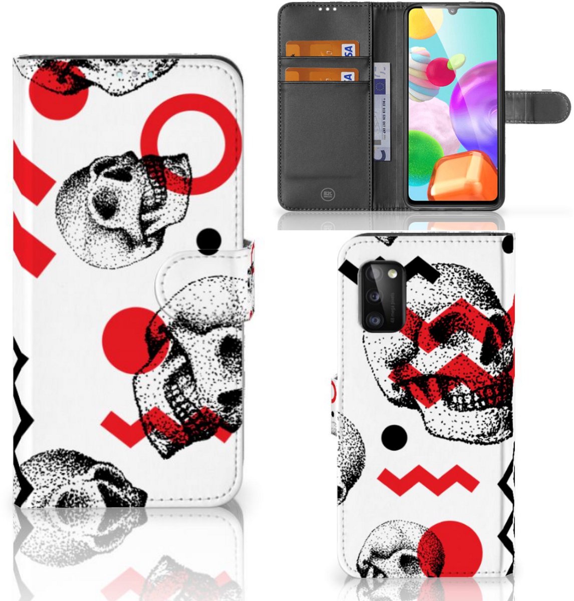 Telefoonhoesje met Naam Samsung Galaxy A41 Skull Red