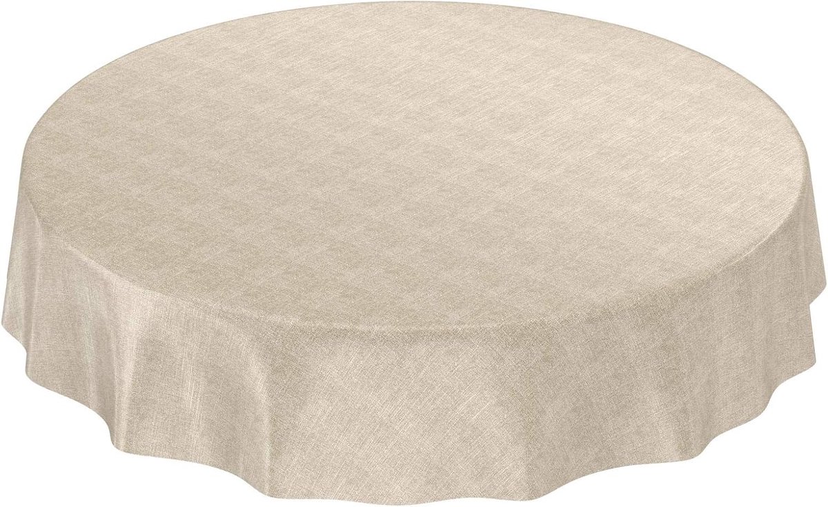 Afwasbaar tafelkleed in linnen look - Beige 200 x 140 cm