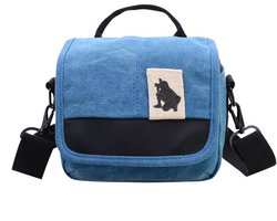 Cameratassen - DSLR/systeemcamera's - Kleine schoudertassen - Camerahoezen - Waterdichte en regenbestendige canvas tassen voor outdoorfotografie - Professionele cameratassen- blauw