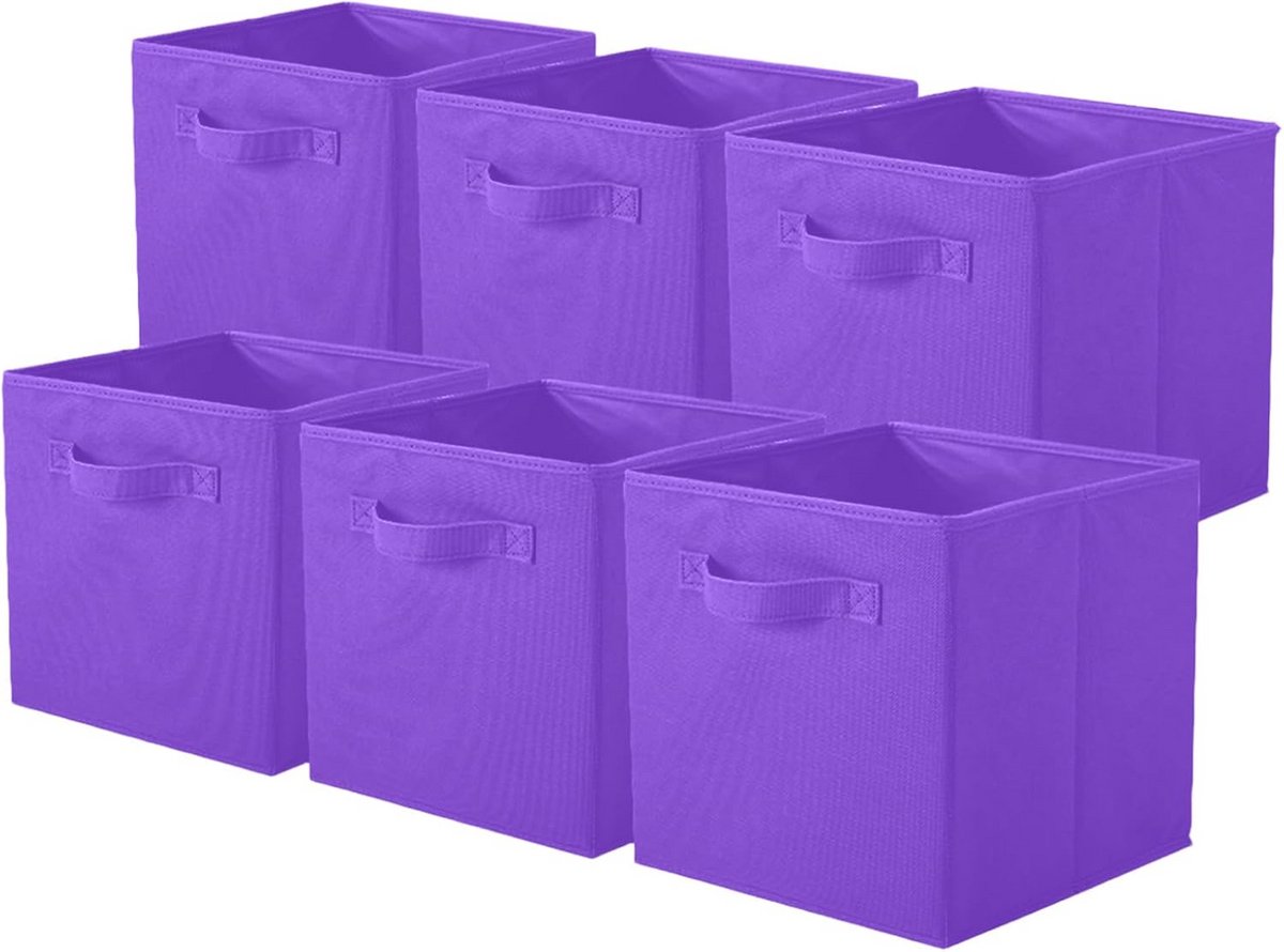 Opvouwbare Opbergdozen en Speelgoedboxen - Set van 6 (Paars)