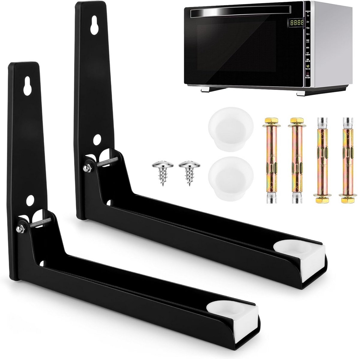 2x Inklapbare Magnetron Houders voor Wandmontage - Zwart