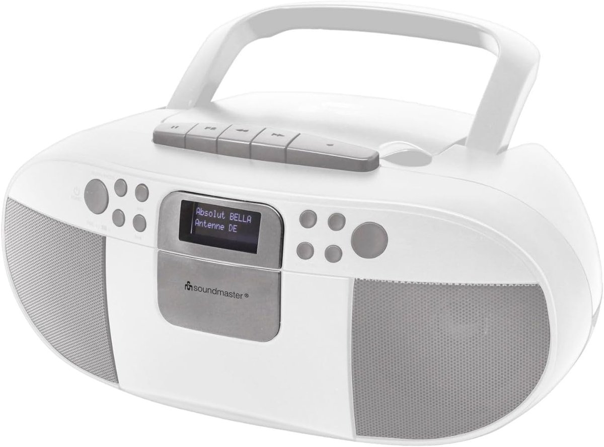 Draagbare Boombox met CD-speler, Cassettespeler, DAB+ en FM Radio met USB