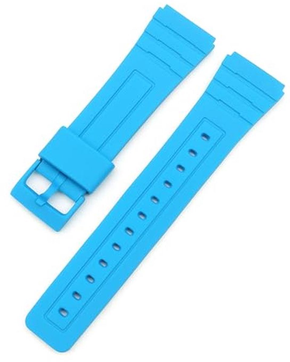Waterdichte Siliconen Horlogeband Geschikt voor Casio F-91W - Zwart