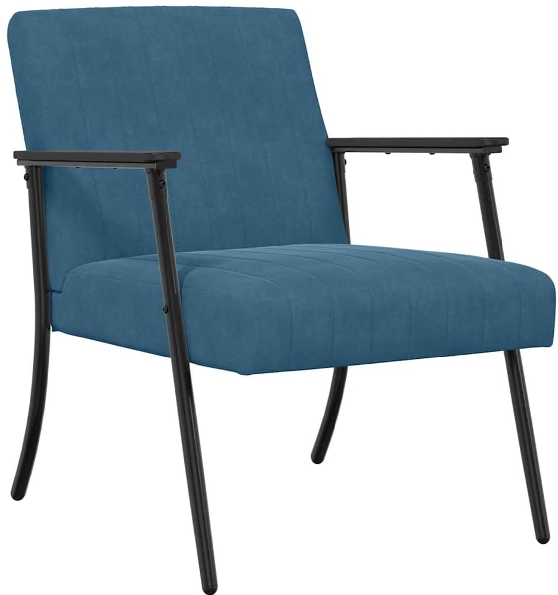 vidaXL - Fauteuil - Blauw - Fluweel