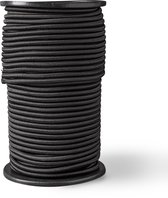SNURO Elastisch dik rond touw (10mm, 100M, zwart) - Professionele kwaliteit - Weerbestendig en herbruikbaar - Breekkracht 80kg