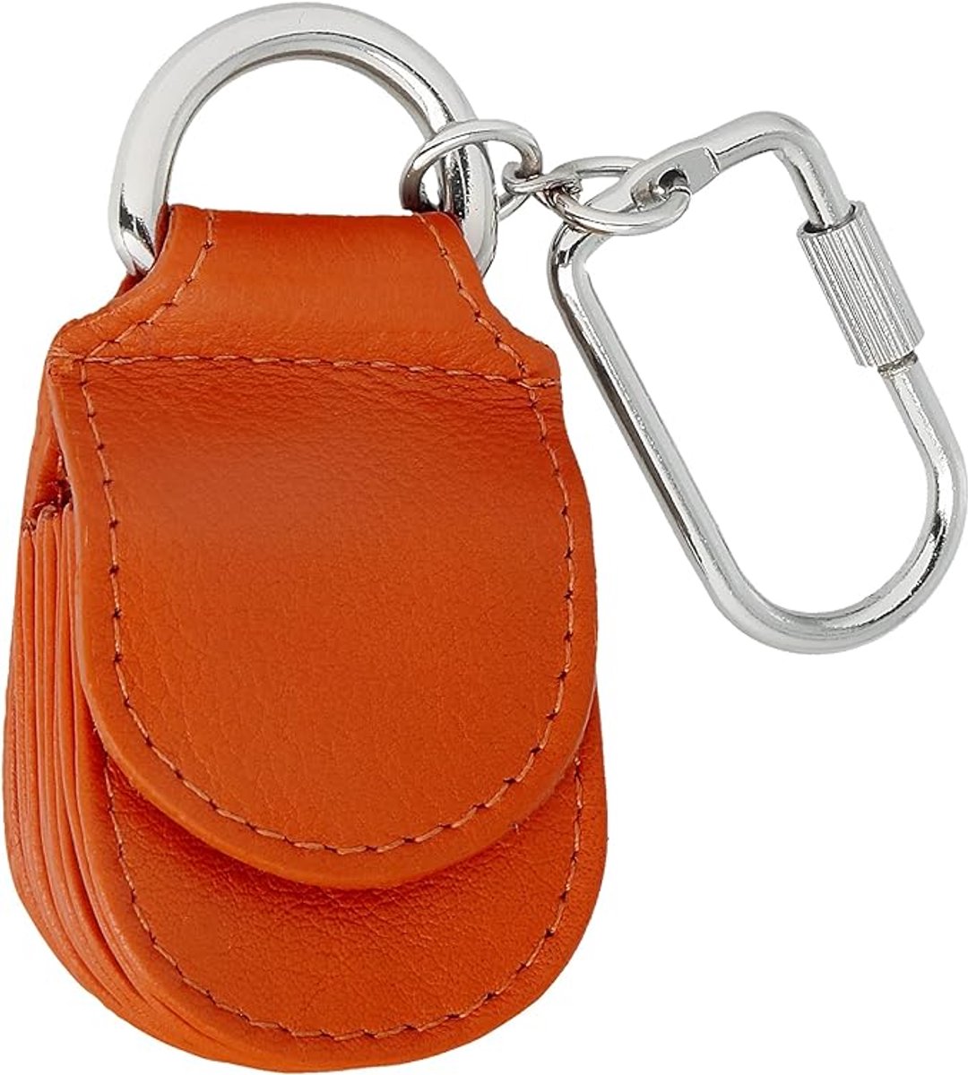 Imperatoris - Leren Sleutelhanger met Karabijnhaak - Keychain met Sleutelring - Geschikt voor Autosleutel & Fiets - Duurzaam en Stijlvol - 1 Stuk - Oranje