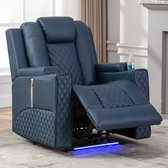 COMHOMA - Elektrische Relaxstoel - Met LED Licht en Verstelbaar - Donkerblauw