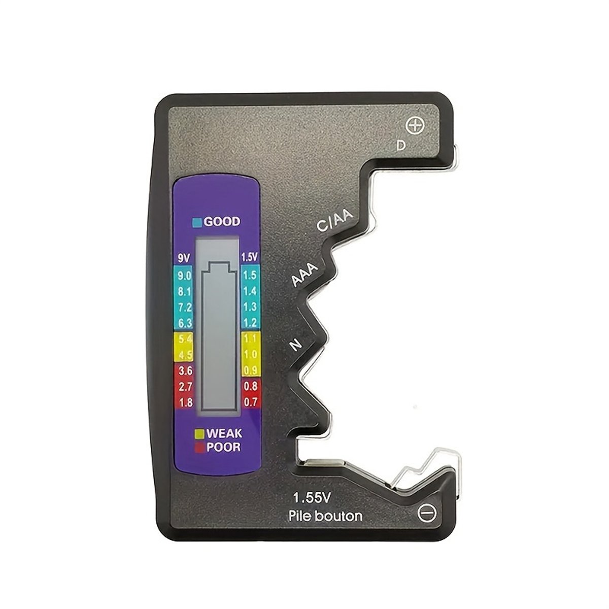 Livé® Batterijtester – Digitaal LCD voor AA AAA 9V 1.5V Batterijen