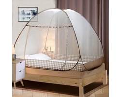 Aura® Klamboetent- Muggentent - Klamboe tent 2 Persoons - Reisklamboe - Kinderklamboe – Klamboe Bedtent – Muskietennet - Bruin - 100cm x 145cm x 190cm