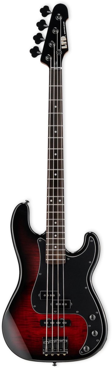 ESP LTD Surveyor-204DX Red Burst elektrische basgitaar