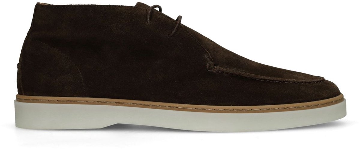 Manfield - Heren - Bruine suède veterschoenen - Maat 46