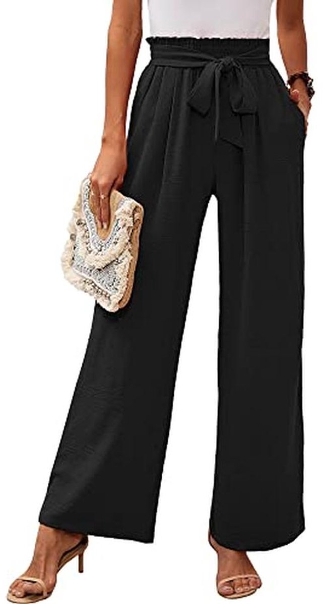 Dames Loungebroek met Wijde Pijpen en Hoog Taille Design