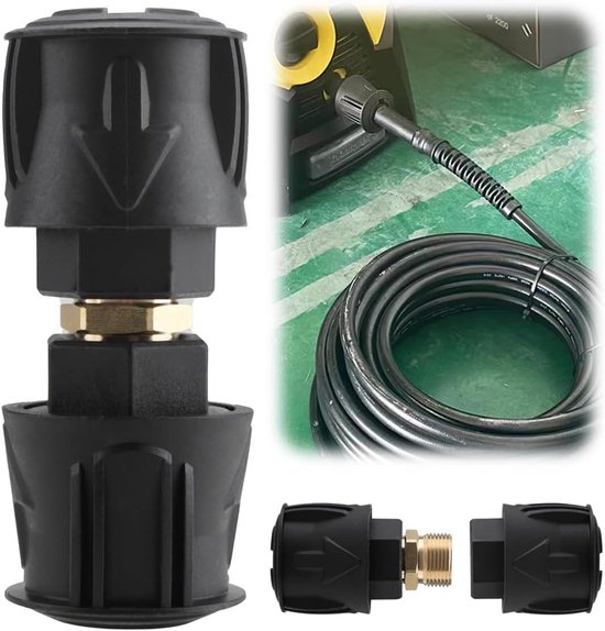 2 Pack Hoge Druk Snelkoppeling voor Slangverbinding en Hogedrukreiniger M22 14mm Snelle Ontkoppeling Adapter voor K2-K7 Vrouwelijke Koppelingen en Toebehoren van Merkloos	 — afbeelding 3