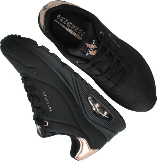 Skechers Uno - Gouden Air - Dames Sneakers - Zwart