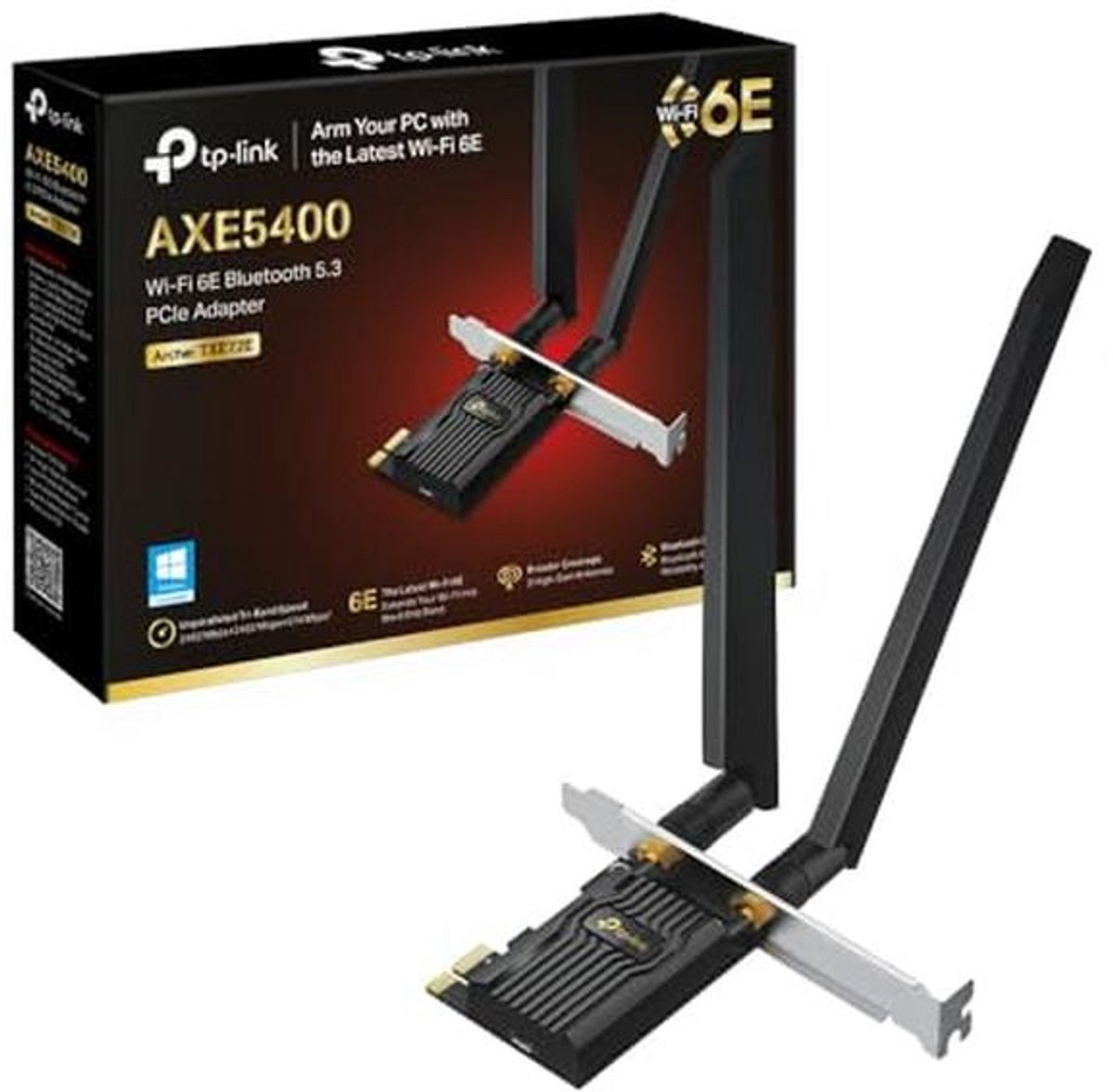 Wi-Fi 6E PCIe Adapter met Bluetooth 5.3 en Hoge Snelheid