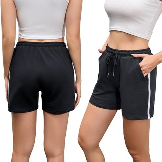 Korte Sportbroek voor Dames - Zomer Katoenen Hardloopshorts met Zakken — afbeelding 3