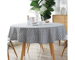 Tafelkleed - Rond tafelkleed - Decoratief tafelkleed - 150*150 cm - Katoen en linnen - Grijs - Picknick thuis decoratief doek - Tafelkleed buiten - Nordic tafelkleed - Tafelzeil - W asbaar tafelkleed