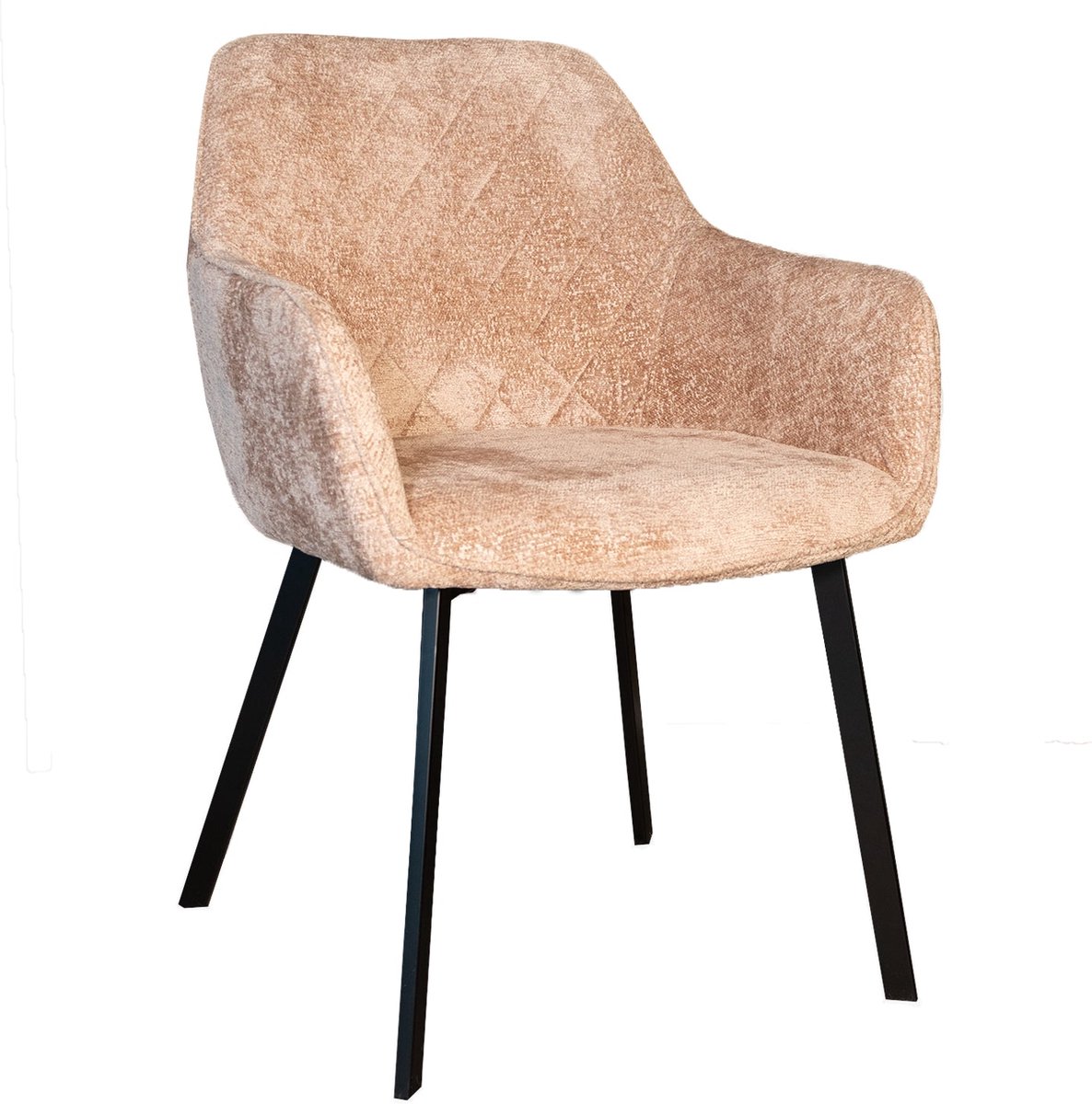 Lizzely Garden & Living Eetkamerstoel met armleuning Yurgan chenille taupe eetstoel zetel