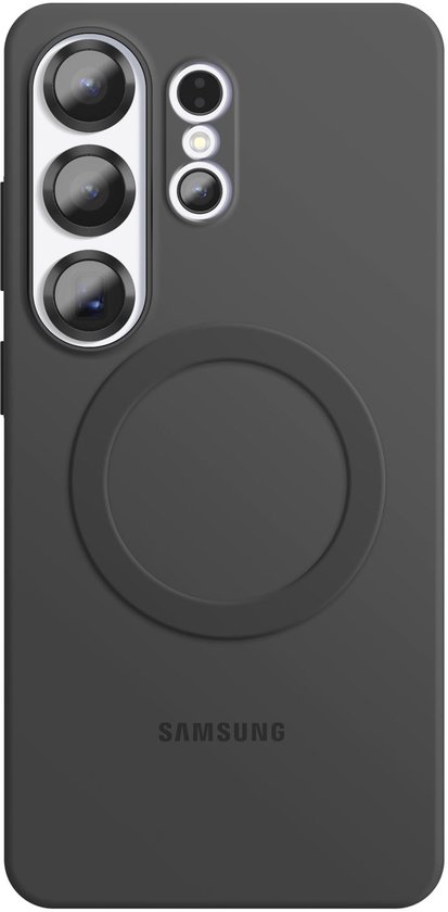 Samsung Galaxy S26 Ultra Hoesje Silicone Magnet Case Zwart | Flexibel Schokbestendig Siliconen Hoes