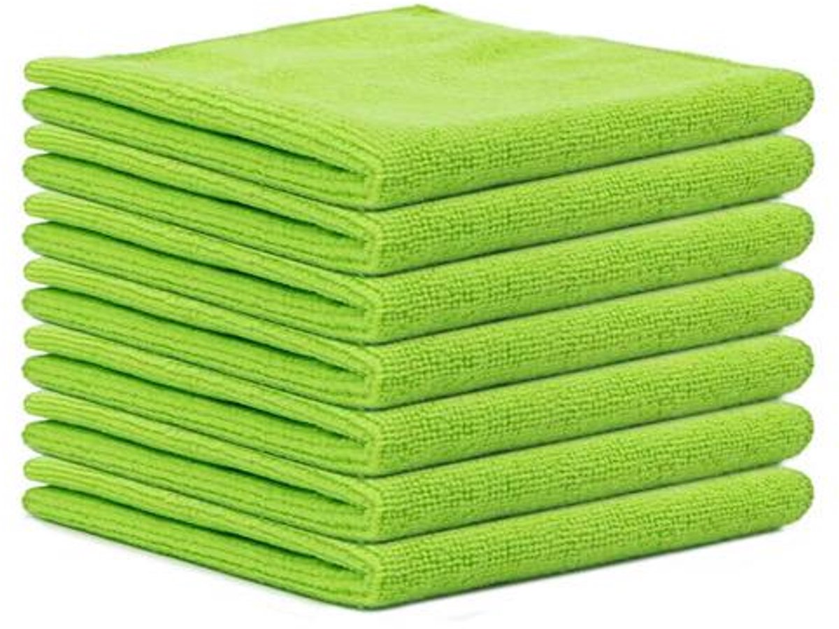 Microvezel Schoonmaakdoek Lichtgroen – Set van 3 – 30x30 cm – Pluisvrij & Streeploos – Schoonmaakdoeken voor Keuken, Auto-interieur, Ramen en Spiegels