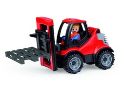 Lena speelgoed heftruck met pallet - truckies - kunststof - rood.
