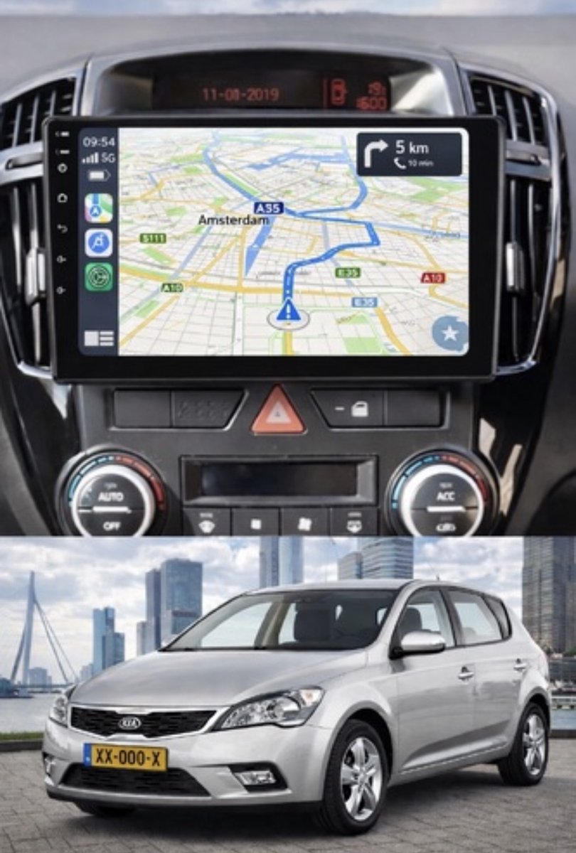 ADIVOX T4 9 inch geschikt voor Kia Pro/Cee d 2006-2010 Android 15 CarPlay/auto/Wifi/RDS/DSP/5G/QLED/DAB+