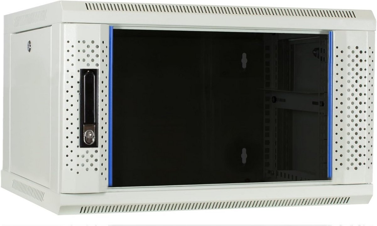 Wandkast 4U met Glazen Deur 600x450mm Zwart voor Server en Netwerkapparatuur