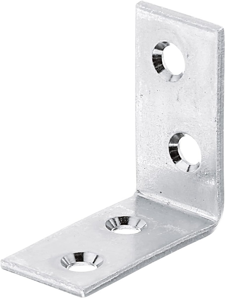 Set van 40 Hoekijzers 40x40x20mm - Geel Verzinkt voor Houtverbindingen