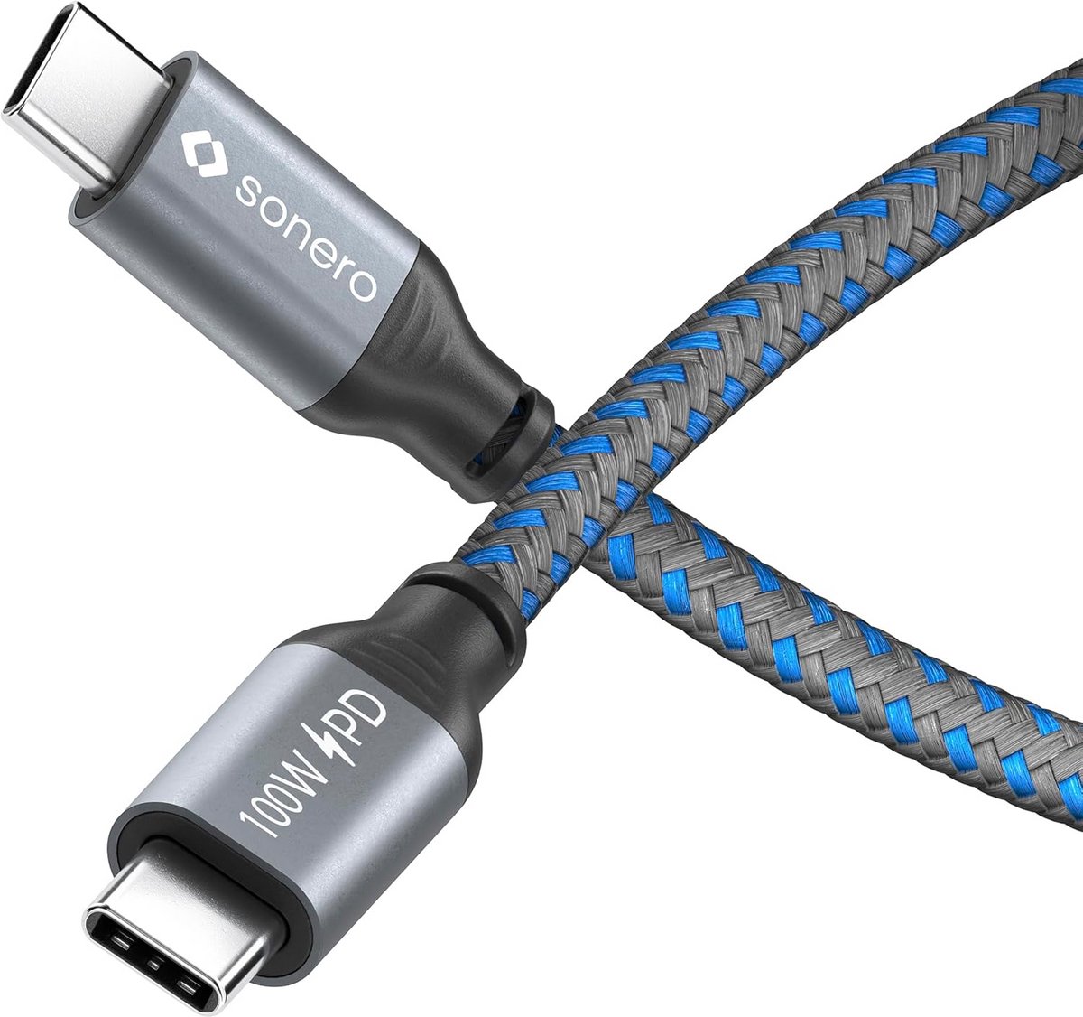 Duurzame USB-C naar USB-C oplaadkabel 3 meter met 100W Power Delivery